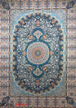 فرش ماشینی ماهوت کویر طرح ۱۰۰۲۴ رنگ آبی