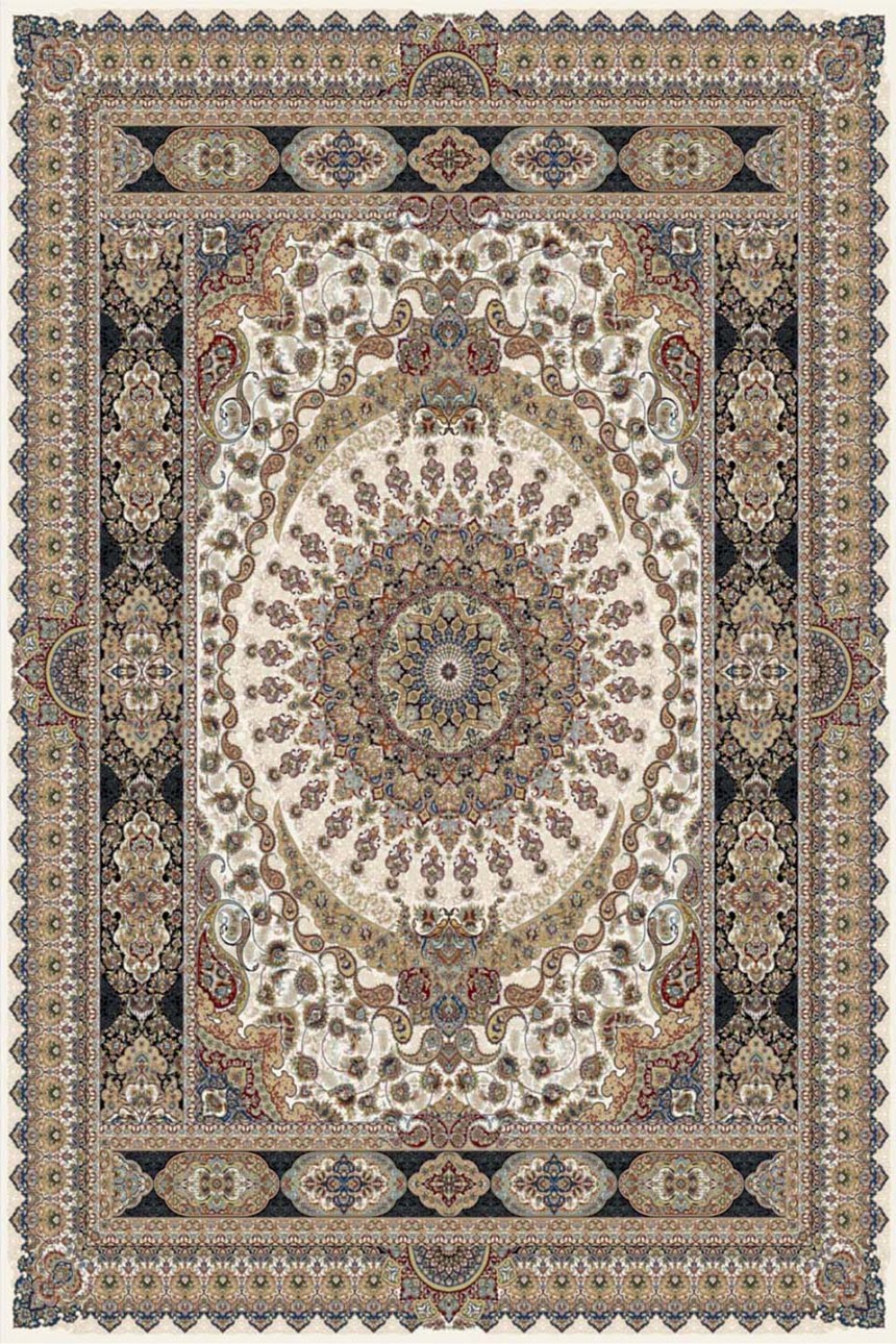 فرش ستاره کویر یزد طرح  A-011-1109 هزار و یک شب زمینه کرم