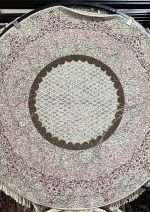فرش دایره ساوین کد ۱۵۰۵ زمینه صورتی