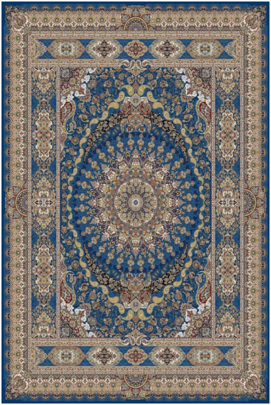فرش ستاره کویر یزد طرح  A-011-1188 هزار و یک شب زمینه آبی