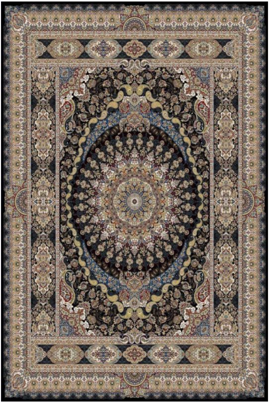 فرش ستاره کویر یزد طرح  A-011-1199 هزار و یک شب زمینه سرمه ای