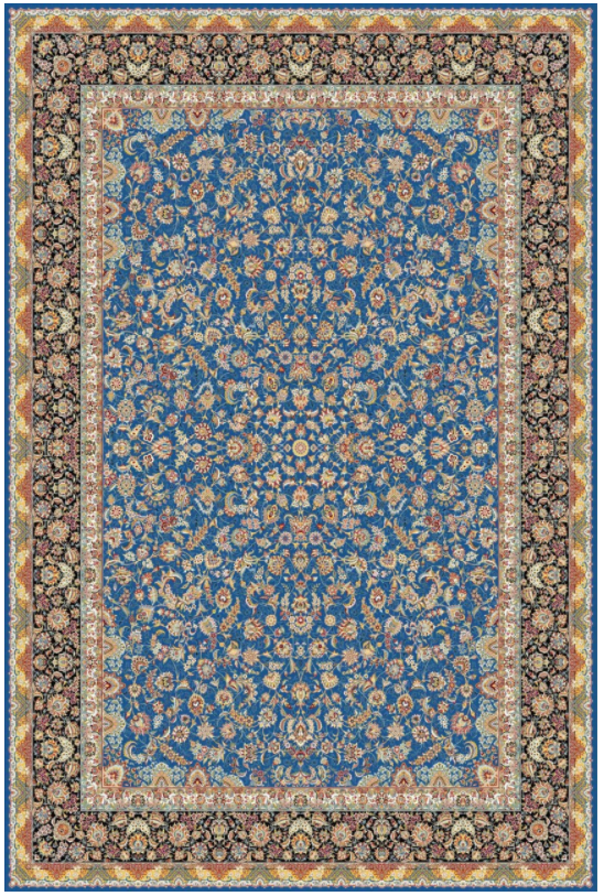 فرش ستاره کویر یزد هزار و یک شب طرح A-021-1189 زمینه آبی