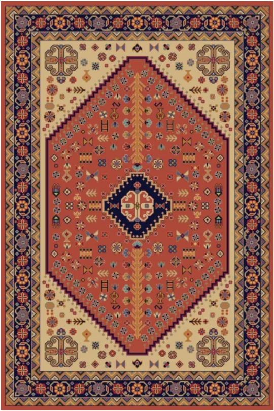فرش ستاره کویر یزد کلکسیون شاهسون طرح B-008-5039