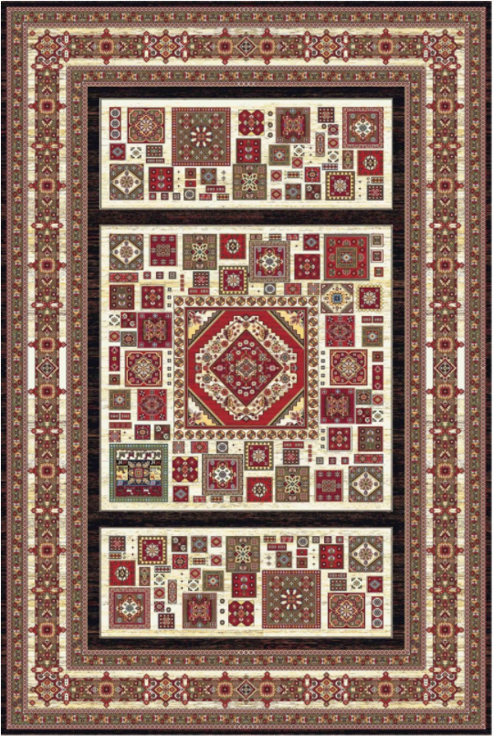 فرش ستاره کویر یزد کلکسیون شاهکار نوین طرح N-098-2500