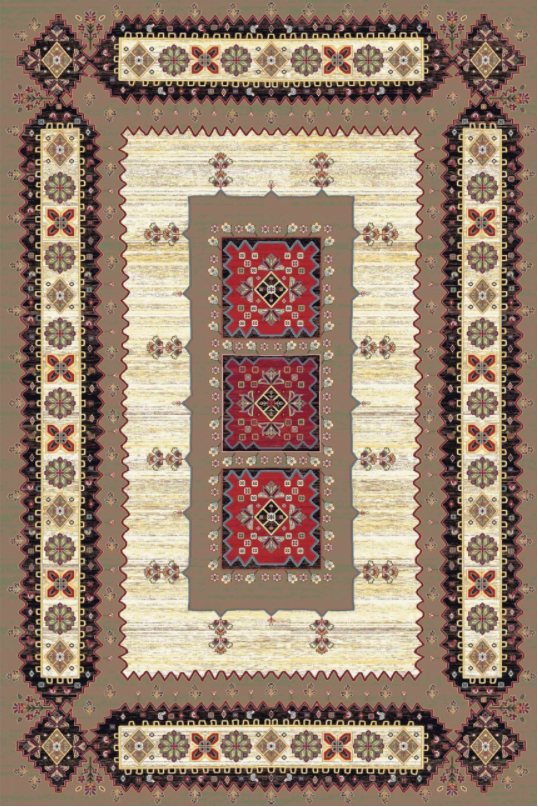 فرش ستاره کویر یزد کلکسیون شاهکار نوین طرح N-100-2501