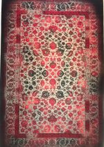 فرش رادین اصفهان طرح گل سرخ طوسی