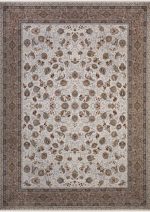 فرش خاطره کویر کاشان طرح افشان سلطنتی ۱۶۰۰ شانه کرم سفید