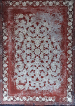 فرش مشهد طرح ۸۰۳۵۹۲ وینتیج قرمز مشکی