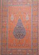 فرش رادین اصفهان طرح سرو خاتون نارنجی