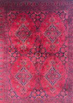 فرش دستبافت طرح افغان بافت لاکی براق